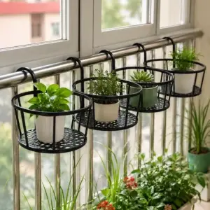Stylish Balcony Railing Plant Stand