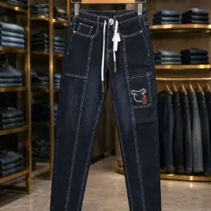 Men’s Daily Wear Denim Jeans – Black Blue Dark Wash Straight Fit