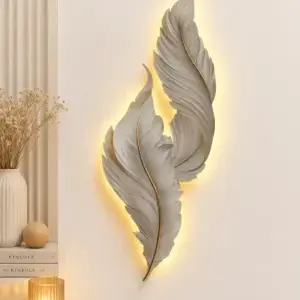Luxury Feather LED Wall Decor Light – Modern Decorative Wall Art
