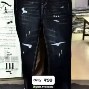 Dark Wash Distressed Straight Fit Jeans – Bold Street Style Edition