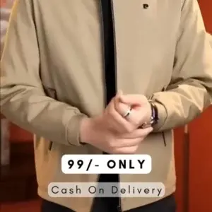 Premium Beige Zip-Up Jacket – Modern Smart Casual Essential