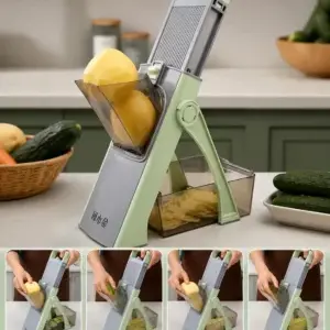 Multi Functional Manual Vegetable Slicer Cutter with Storage Container