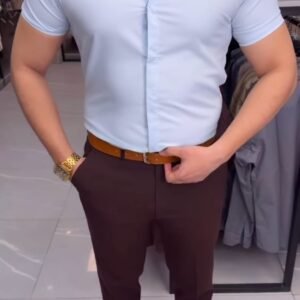 Sky Blue Half Sleeve Shirt Combo