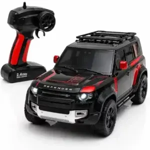 Premium Remote Control SUV Car – Defender Style 4×4 RC Car (Black & Red Edition)