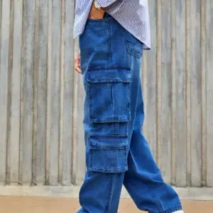 Blue Denim Cargo Jeans