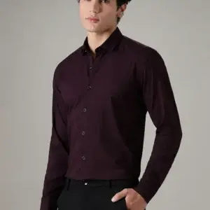Executive Maroon Wrinkle-Free Formal Shirt – Boardroom to After-Hours Style