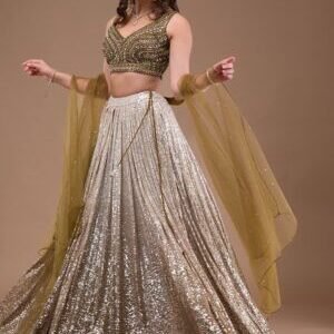 Sequins Lycra Readymade Lehenga