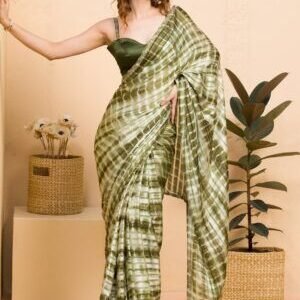 Teal Swarovski Georgette Designer Saree
