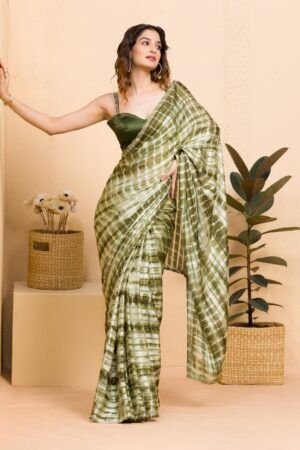 Teal Swarovski Georgette Designer Saree